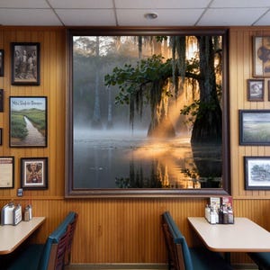 Bayou Sunrise Wall Art: Serene Louisiana Swamp Landscape Print, Nature Photography (Digital Download)