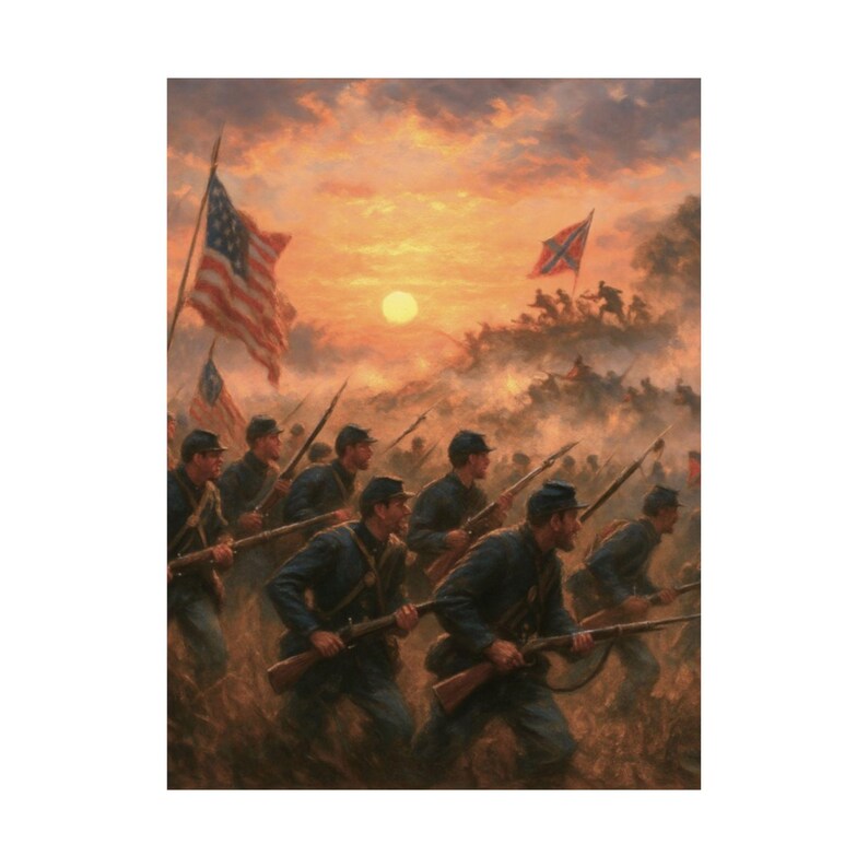 Poster | Union Charge at Gettysburg Print: Civil War Battlefield Art image 10