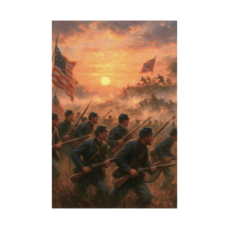 Poster | Union Charge at Gettysburg Print: Civil War Battlefield Art image 11