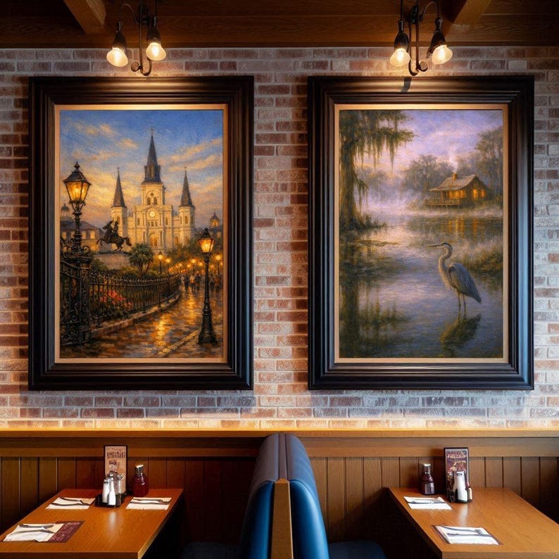 9-0286 | New Orleans Jackson Square Art, St. Louis Cathedral Painting, French Quarter Oil Print, (Digital Download)

Bring the soul of New Orleans into your home with this richly blended oil‑style painting of St. Louis Cathedral at Jackson Square, the most iconic landmark in the French Quarter.