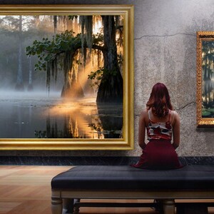 Bayou Sunrise Wall Art: Serene Louisiana Swamp Landscape Print, Nature Photography (Digital Download)