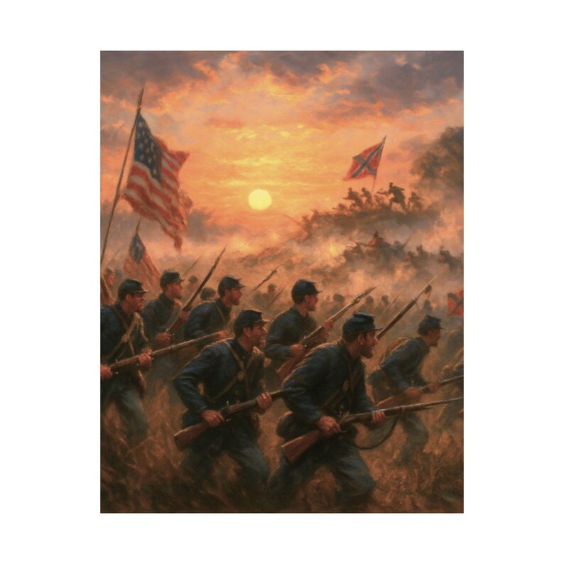 Poster | Union Charge at Gettysburg Print: Civil War Battlefield Art image 9