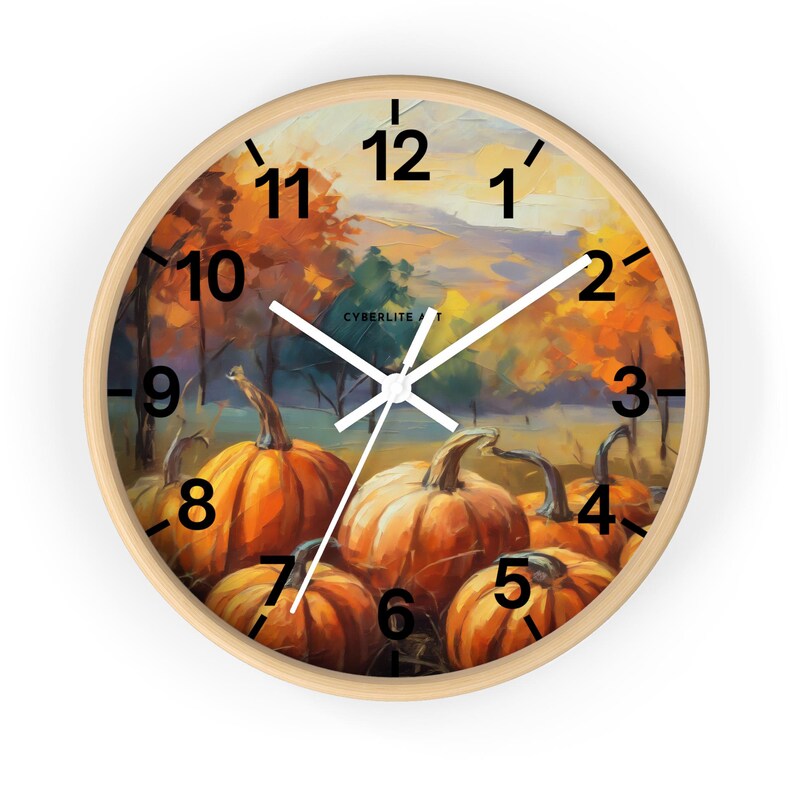 Fall Foliage Wall Clock with Printed Art and Numbers | Autumn Wall Clock | Fall Wall Clock | Clock Art Home Decor.