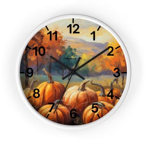 Fall Foliage Wall Clock with Printed Art and Numbers | Autumn Wall Clock | Fall Wall Clock | Clock Art Home Decor.