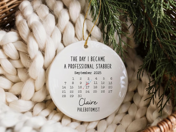 phlebotomist ornament, professional stabber calendar, custom calendar gift, funny Christmas gift, phlebotomist grad