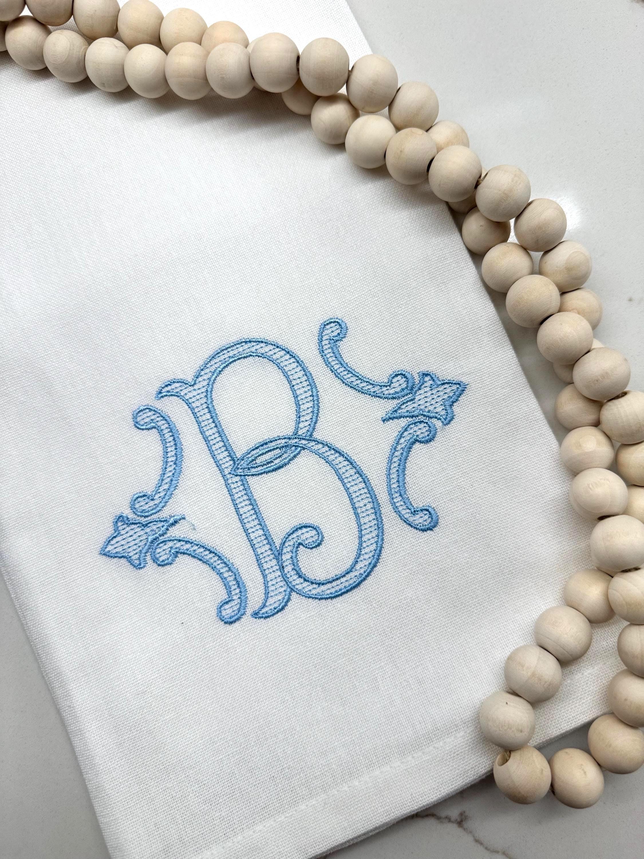 Monogram Romanesque Linen Tea Towel | Hostess Gift | Housewarming Gift | Wedding Gift - Perfect for Gifting