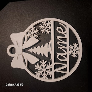 Pallina Natalizia Personalizzata con Nome | Decorazione Albero Natale 2025 in Stampa 3D | Idea Regalo Natale Originale e Elegante