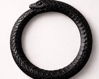 3D OUROBOROS WALL ART: Alchemical Snake Symbol - Infinity Serpent Wall Hang And Gothic Decor Gift