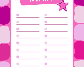 Pink To-Do List Printable | Daily Task Planner Template | Minimalist Digital Checklist PDF
