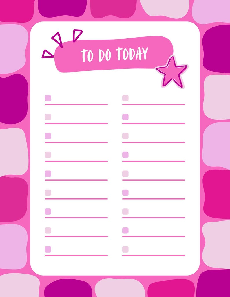 Daily Task Pink Pink To-do List Printable | Daily Task Planner Template | Minimalist ...