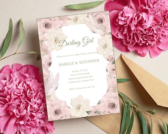 Baby Shower Invitation. Editable Digital + Printable Bundle