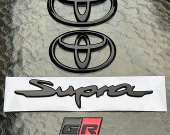 Toyota Supra Complete Emblem Blackout Badge Set - Gloss Black