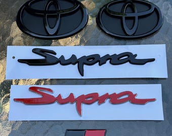 Set completo di stemmi Toyota Supra Custom Blackout - Nero lucido