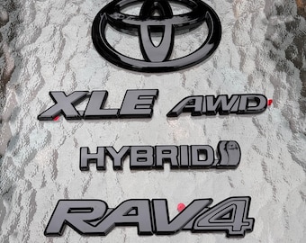For TOYOTA RAV4 Hybrid XLE AWD Gloss Blackout Emblem Overlay (2019 - 2025)