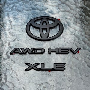 For Toyota GRAND HIGHLANDER XLE Emblem Blackout Overlay Badge Set (for: 2024, 2025, 2026)