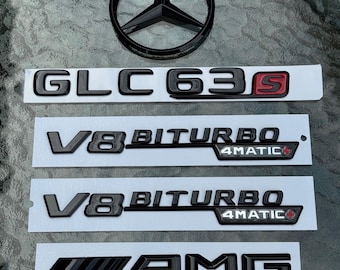 Mercedes GLC63s Emblem Blackout Badge Set - X253 / 2016-2022 Models (Gloss Black)