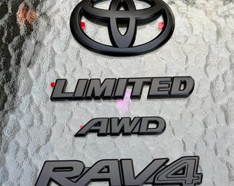 For TOYOTA RAV4 LIMITED AWD Matte Blackout Emblem Overlay (2019 - 2025)