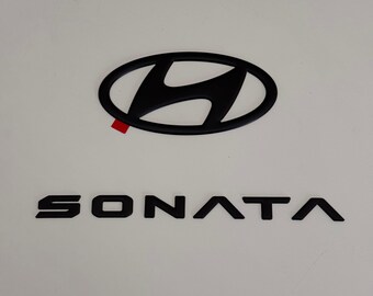 Hyundai Sonata Emblem Overlay Blackout Badge Set - Gloss Black (for: 2024, 2025, 2026)