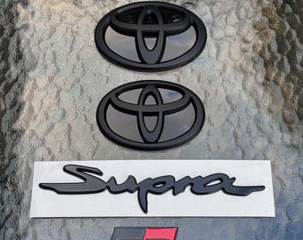 Toyota Supra Complete Emblem Blackout Badge Set - Matte w/Gloss Black