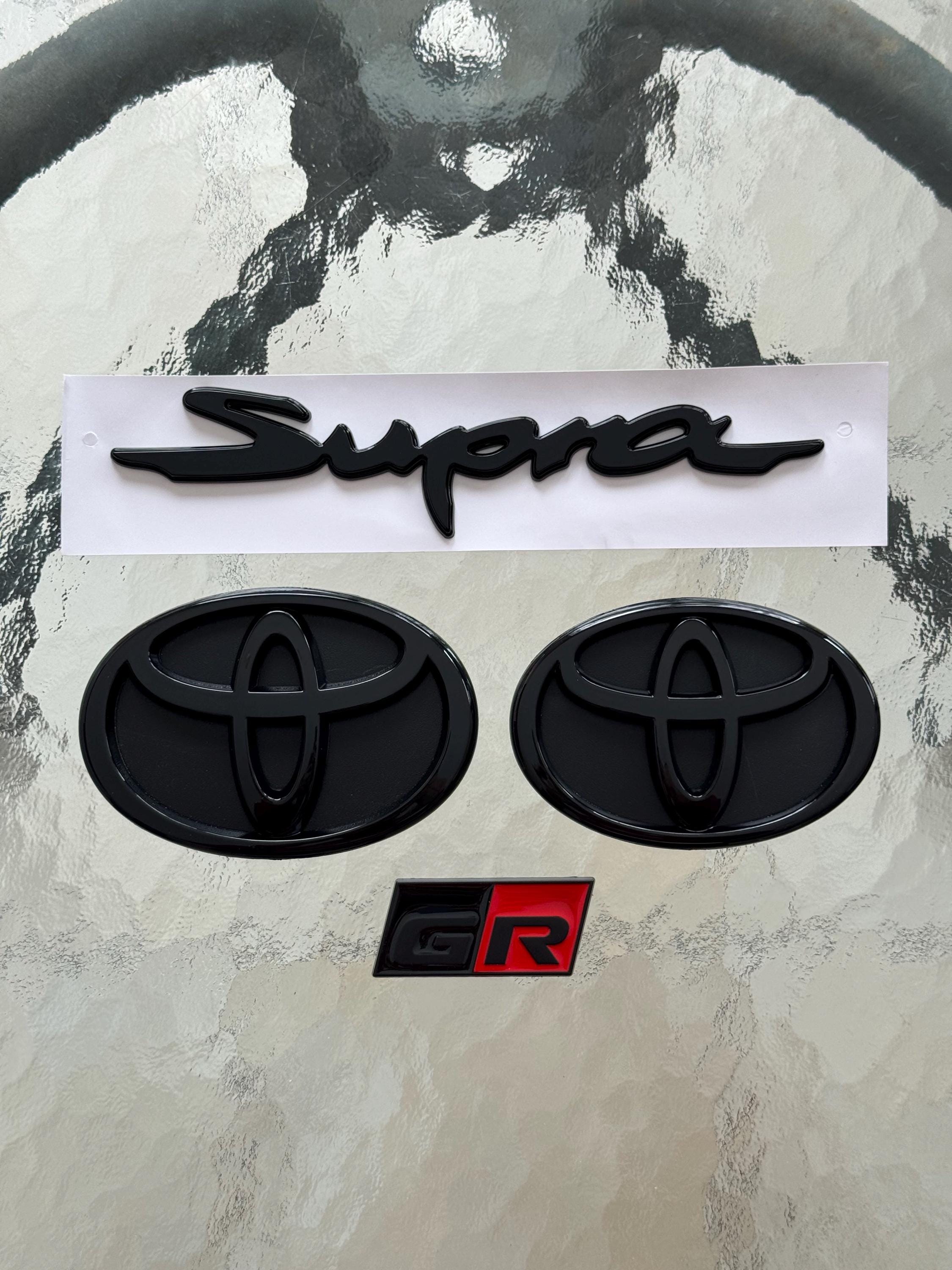 Toyota Supra Complete Emblem Blackout Badge Set - Gloss Black