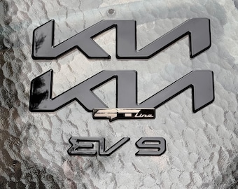 KIA EV9 [GT Line] Gloss Black Emblem Cover Set (för: 2024+)