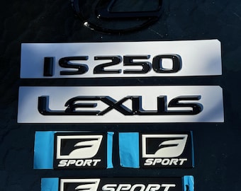 Lexus IS250 Complete F-Sport Emblem Set - Gloss Black (for: 2021+)