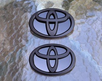 Toyota Supra Matte Black Emblem Blackout Badge w/Gloss Black Plating Set (Front & Rear Logos Only)