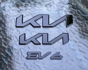 KIA EV6 Gloss Black Emblem Overlay Set (för: 2022+)