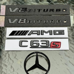 Mercedes C63s Emblem Set - W205/2014+ Models (Gloss Black)