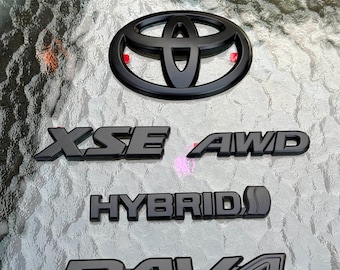 For TOYOTA RAV4 Hybrid XSE AWD Matte Blackout Emblem Overlay (2019 - 2025)