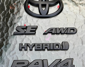 For TOYOTA RAV4 Hybrid SE AWD Matte Blackout Emblem Overlay (2019 - 2025)