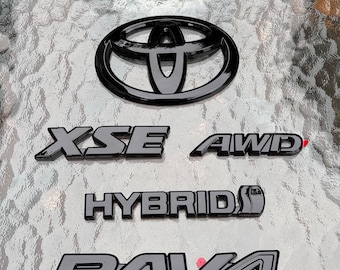 For TOYOTA RAV4 Hybrid XSE AWD Gloss Blackout Emblem Overlay (2019 - 2025)