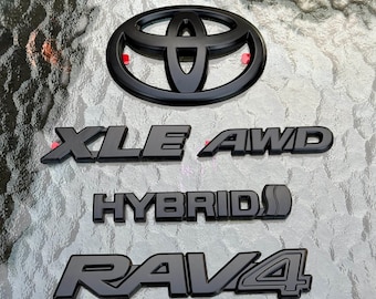 For TOYOTA RAV4 Hybrid XLE AWD Matte Blackout Emblem Overlay (2019 - 2025)