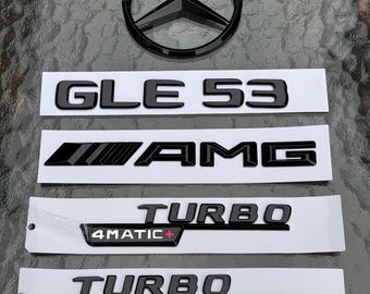 Mercedes GLE53 Complete Emblem Blackout Badge Set - Gloss Black (for: 2019-2025)