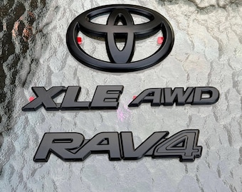 For TOYOTA RAV4 XLE AWD Matte Blackout Emblem Overlay (2019 - 2025)