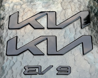 KIA EV9 Gloss Black Emblem Overlay Set (for: 2024+)