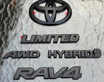 Emblema negro mate para Toyota RAV4 Hybrid Limited AWD (2019-2025)