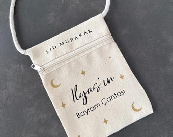Geschenktasche Eid | Bayram Kesesi | Eid Tasche | Ramadan | Umhängetasche mit Reisverschluss | Geldbörse | Kindertasche | Bayram Cantasi