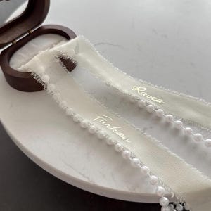 Personalisiertes Ringband | Perlen Ringband mit Klettverschluss | Söz Nisan Verlobung | Hochzeit | Wedding | Geschenkband | Chiffon