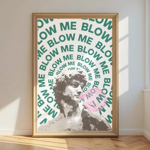 Lustig Renaissance Statue Bubble Gum Kunstdruck: Dirty Humor Komödie Wohnung Home Office Wohnheim Wand Dekoration (Digitaler Download)