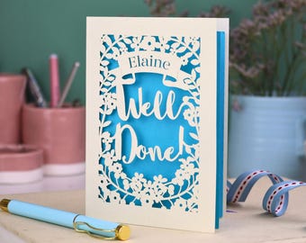 Personalised Well Done Card | Laser Cut Congratulations on Graduation or Success