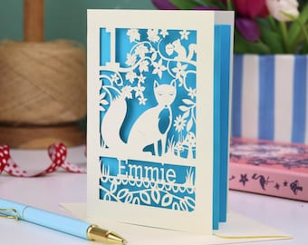 Personalised Laser Cut Fox Birthday Card