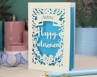 Personalised Papercut Retirement Card | Laser Cut