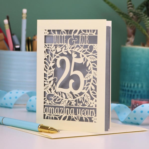 25 Anniversary Card - Etsy UK