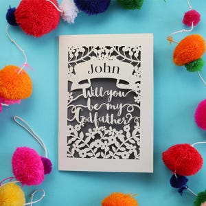 Be my Godfather Personalised Laser Cut Card