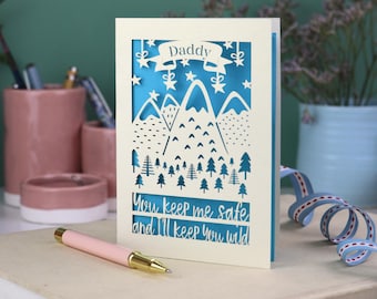 Happy Father's Day Card, Personalised You Keep Me Safe and I'll Keep You Wild