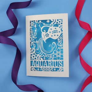 Carte d'anniversaire Verseau Papercut