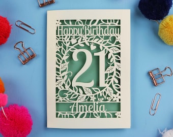 21st Birthday Card – Personalised Laser Cut Design – 21st Birthday Ideas