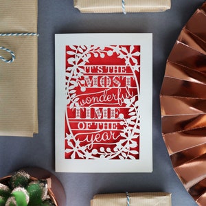 Wunderbarste Weihnachtskarte, Laser cut Weihnachtskarte, A5