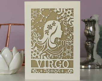 Virgo Papercut Birthday Card